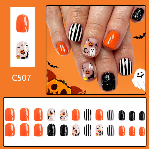 12 Sizes-24 Pcs Press On Nails C507
