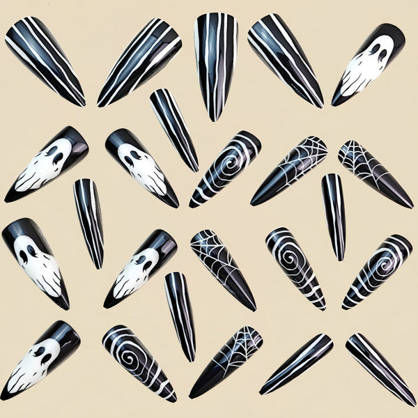 12 Sizes-24 Pcs Press On Nails Y1040