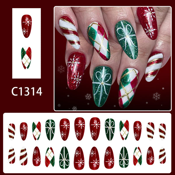 12 Sizes-24 Pcs Press On Nails C1314