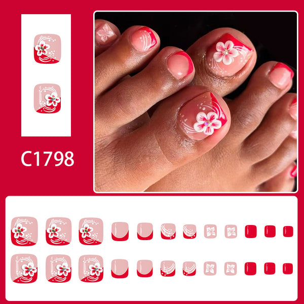 12 Sizes-24 Pcs Press On Nails C1798