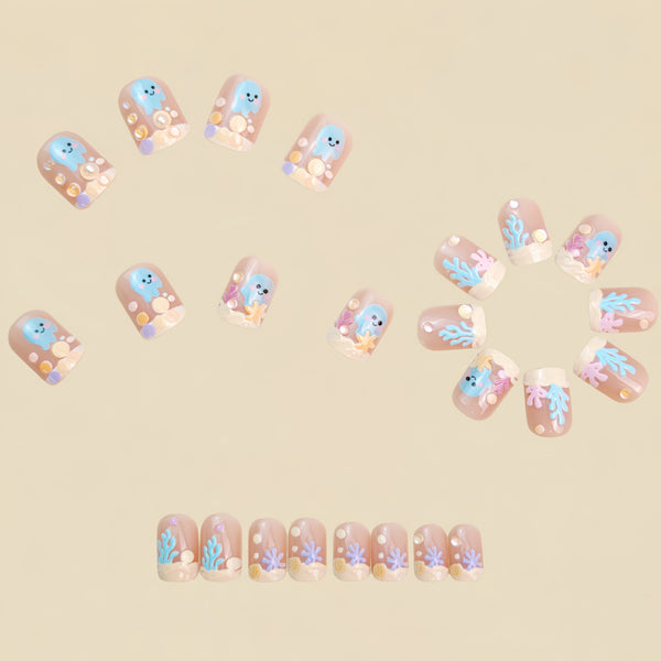 12 Sizes-24 Pcs Press On Nails Y1400