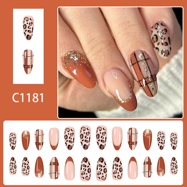 12 Sizes-24 Pcs Press On Nails C1181