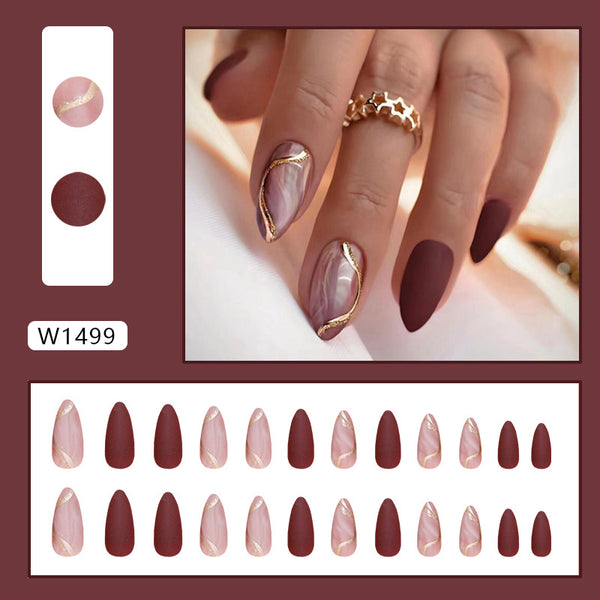 12 Sizes-24 Pcs Press On Nails W1499