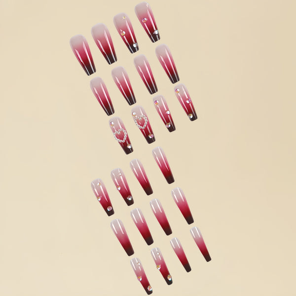 12 Sizes-24 Pcs Press On Nails D009
