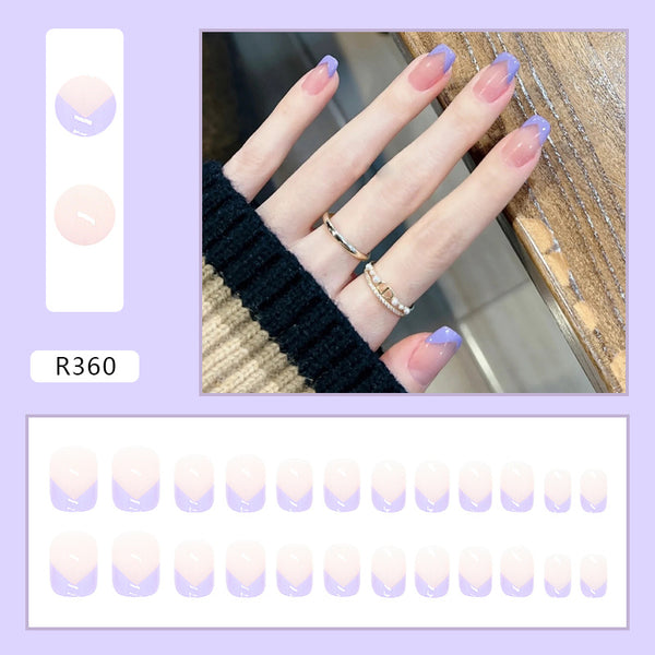 12 Sizes-24 Pcs Press On Nails R321