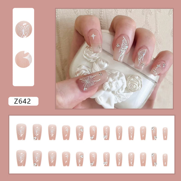 12 Sizes-24 Pcs Press On Nails Z641