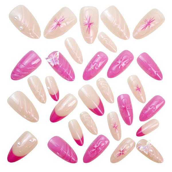 12 Sizes-24 Pcs Press On Nails Y1421