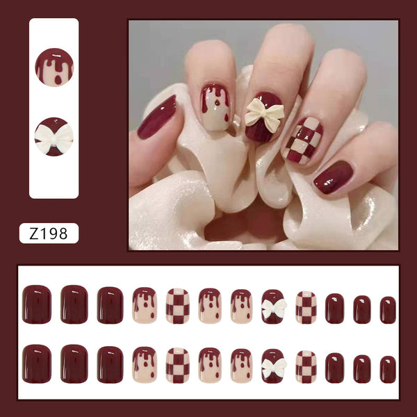 12 Sizes-24 Pcs Press On Nails Z198