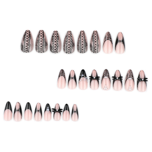 12 Sizes-24 Pcs Press On Nails JP3527