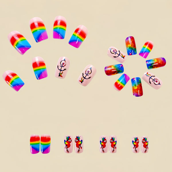 12 Sizes-24 Pcs Press On Nails Y536