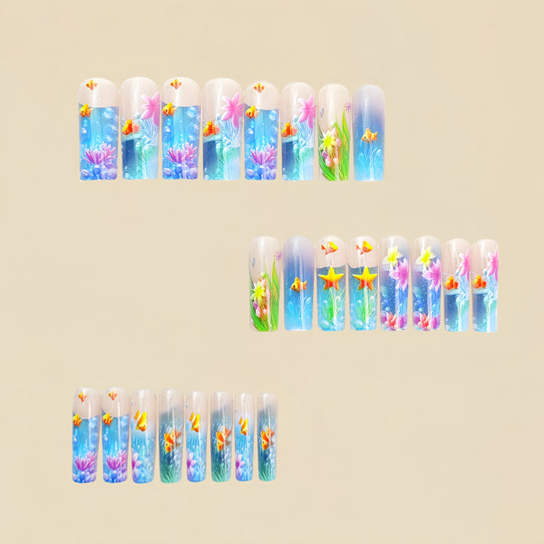 12 Sizes-24 Pcs Press On Nails Y932