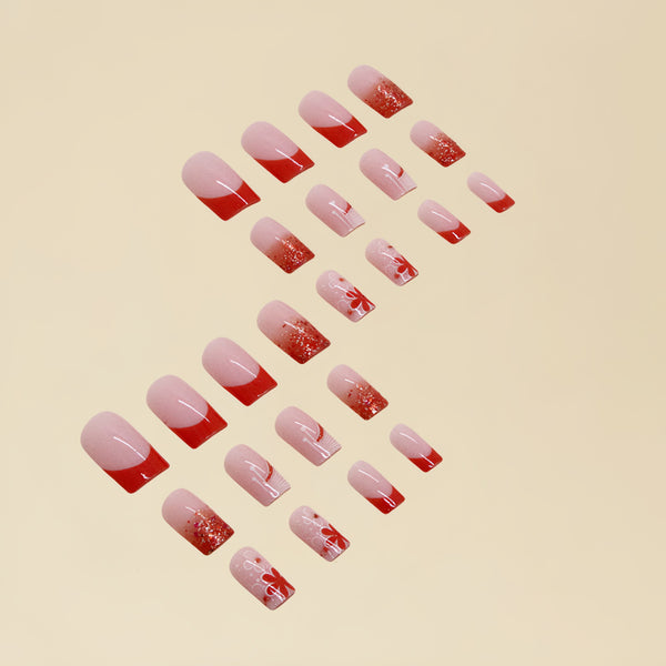 12 Sizes-24 Pcs Press On Nails Y050