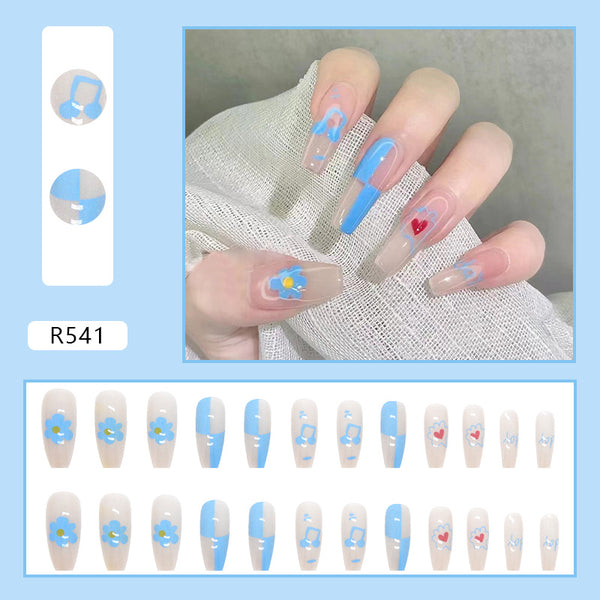 12 Sizes-24 Pcs Press On Nails R521