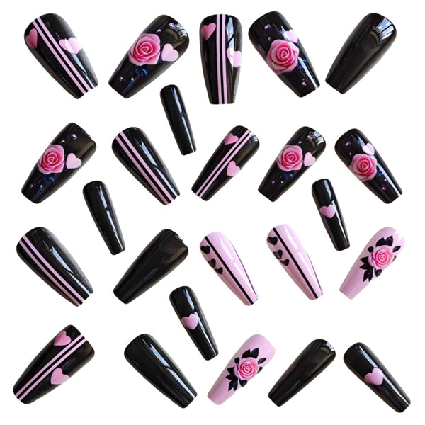 12 Sizes-24 Pcs Press On Nails Y1170