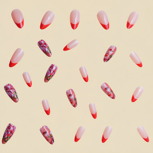 12 Sizes-24 Pcs Press On Nails Y218