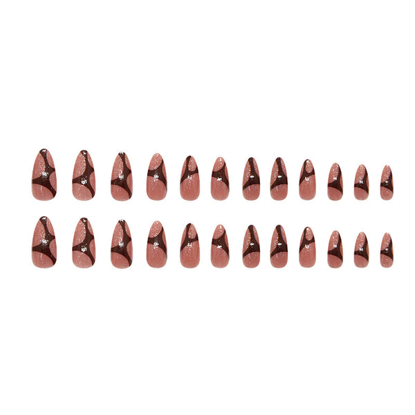 12 Sizes-24 Pcs Press On Nails W1864