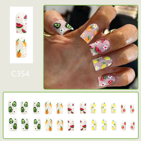 12 Sizes-24 PcsPress On Nails C354