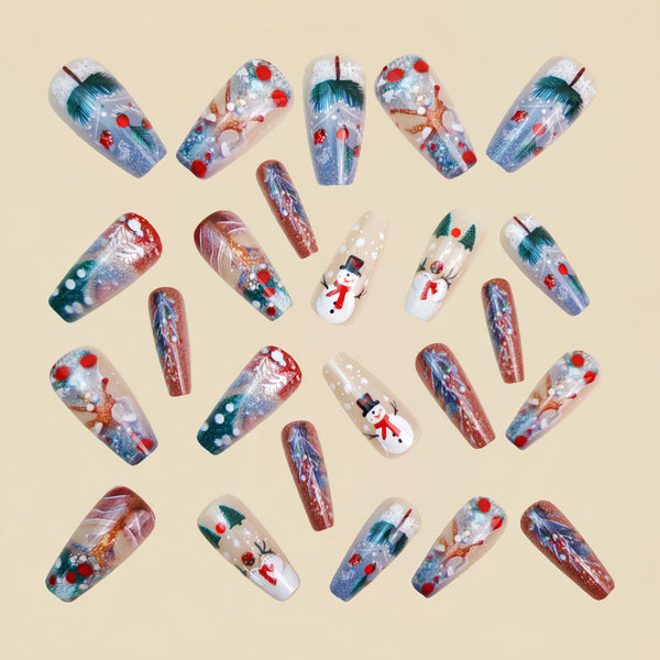 12 Sizes-24 Pcs Press On Nails Y1316