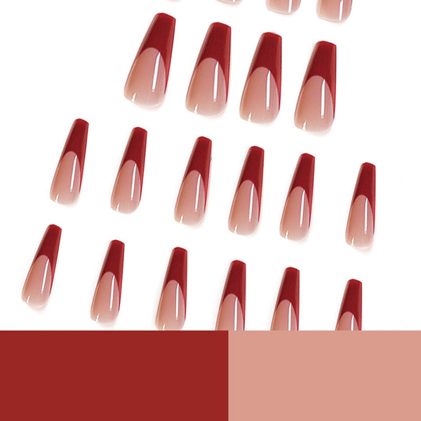 French Glossy Long Press on Nails