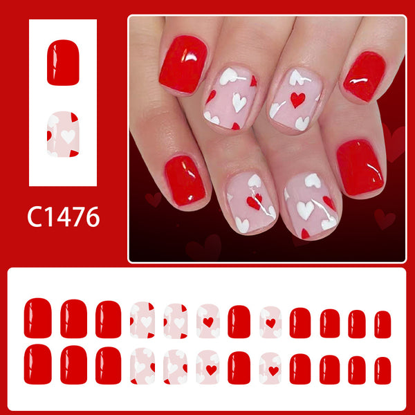 12 Sizes-24 Pcs Press On Nails C1476