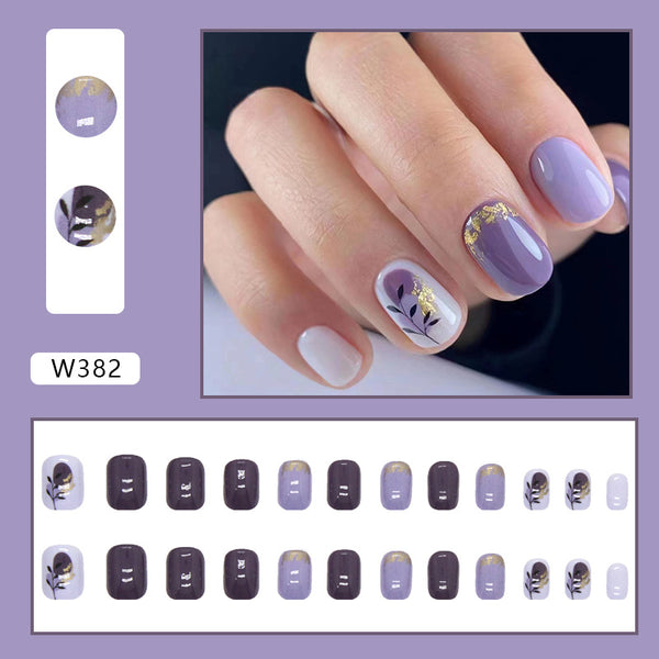 12 Sizes-24 Pcs Press On Nails W366