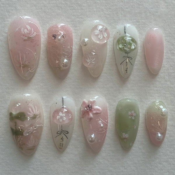 12 Sizes-24 Pcs Press On Nails Z1009