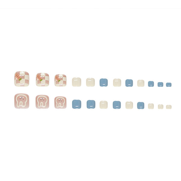 12 Sizes-24 Pcs Press On Nails F078