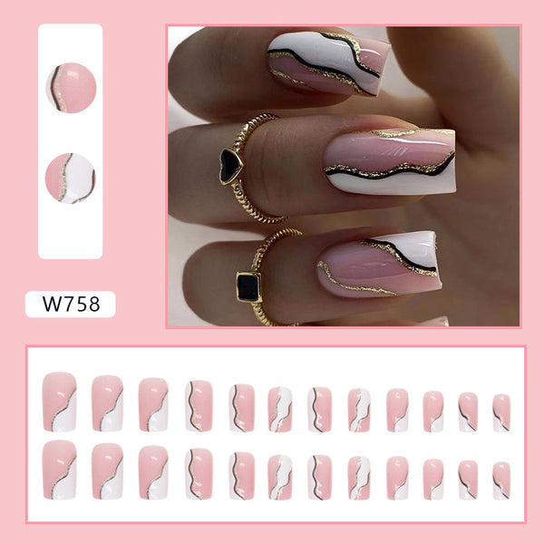 12 Sizes-24 Pcs Press On Nails W758