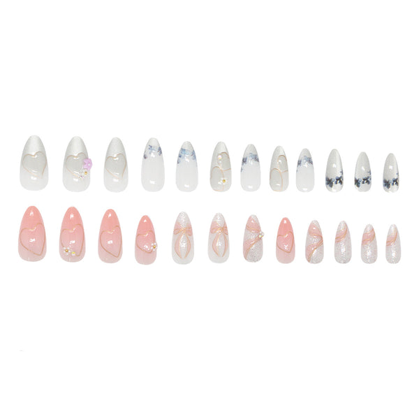 12 Sizes-24 Pcs Press On Nails Z1063