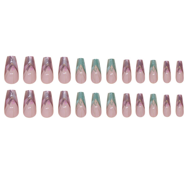 12 Sizes-24 Pcs Press On Nails W1595