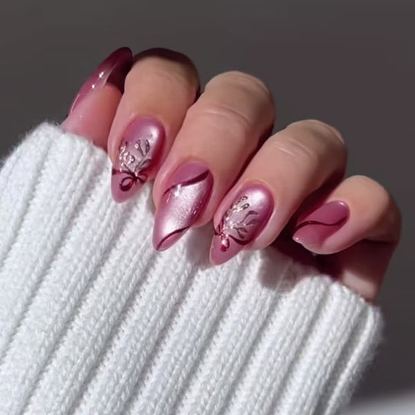 12 Sizes-24 Pcs Press On Nails W2124
