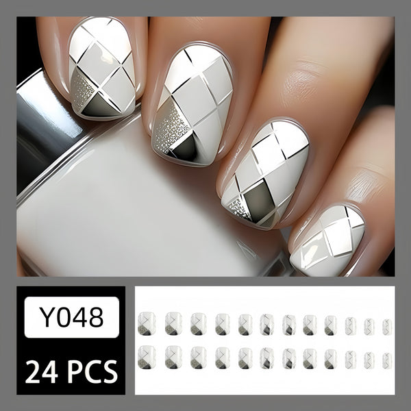 12 Sizes-24 Pcs Press On Nails Y048