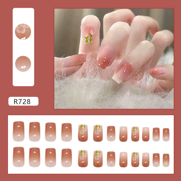 12 Sizes-24 Pcs Press On Nails R728