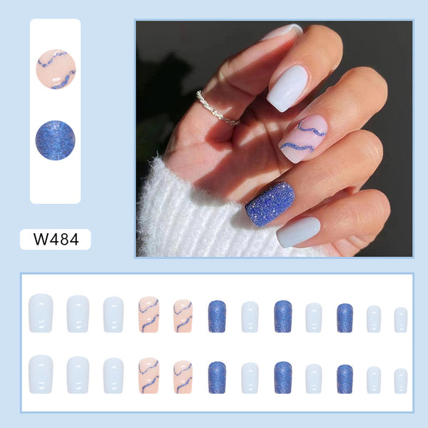 12 Sizes-24 Pcs Press On Nails W484