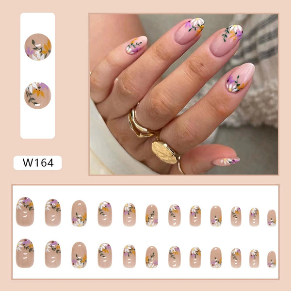 12 Sizes-24 PcsPress On Nails W164
