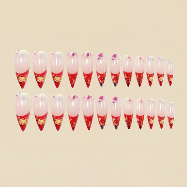 12 Sizes-24 Pcs Press On Nails Y1813