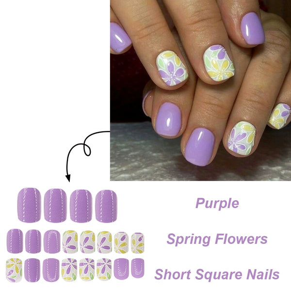 12 Sizes-24 PcsPress On Nails JB641