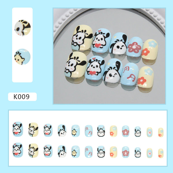 12 Sizes-24 Pcs Press On Nails K009