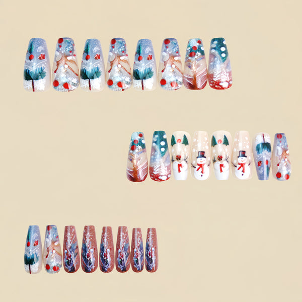 12 Sizes-24 Pcs Press On Nails Y1316