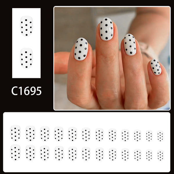 12 Sizes-24 Pcs Press On Nails C1695