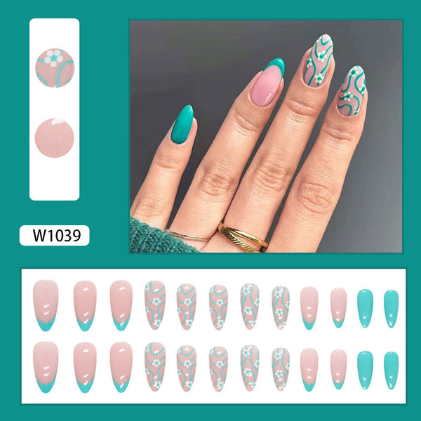 12 Sizes-24 Pcs Press On Nails W1039