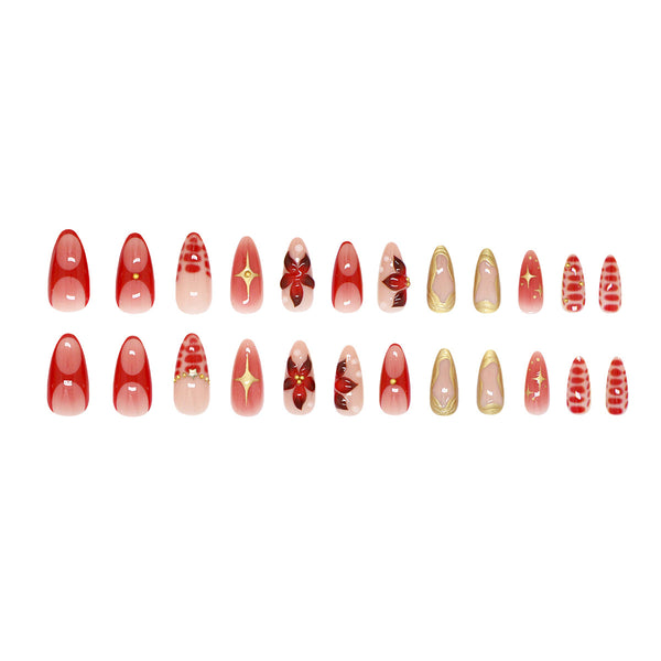 12 Sizes-24 Pcs Press On Nails Z1099