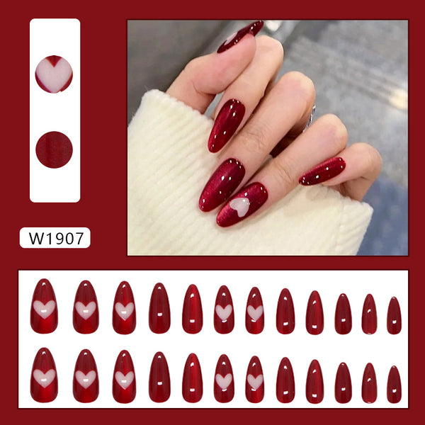 12 Sizes-24 Pcs Press On Nails W1907