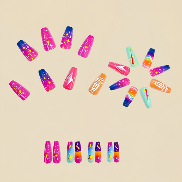 12 Sizes-24 Pcs Press On Nails Y694