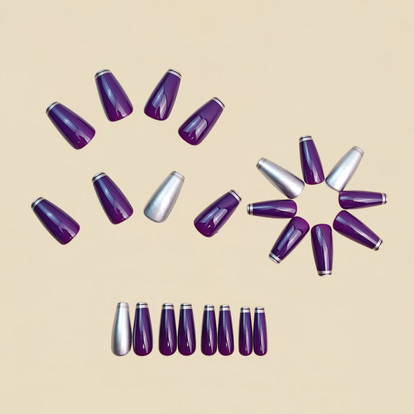 12 Sizes-24 Pcs Press On Nails Y1986