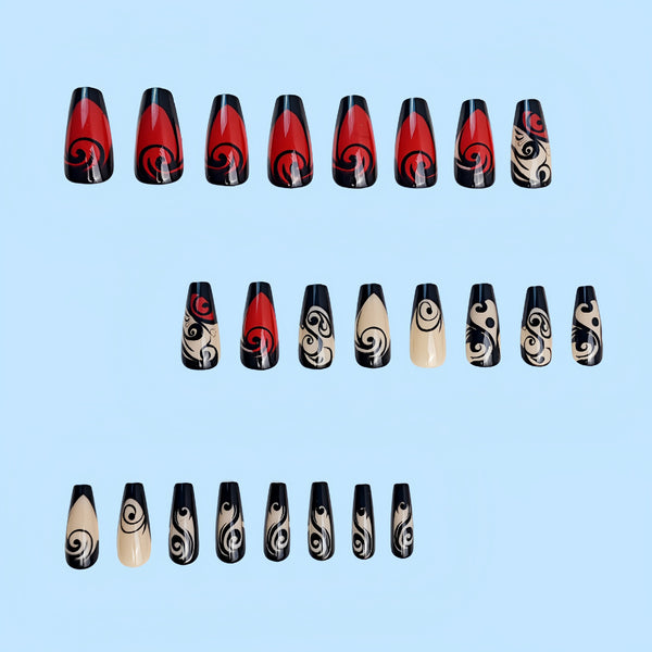 12 Sizes-24 Pcs Press On Nails Y251