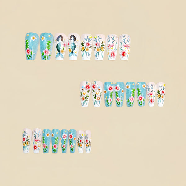 12 Sizes-24 Pcs Press On Nails Y930