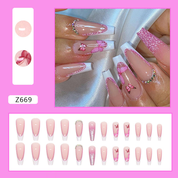 12 Sizes-24 Pcs Press On Nails Z669