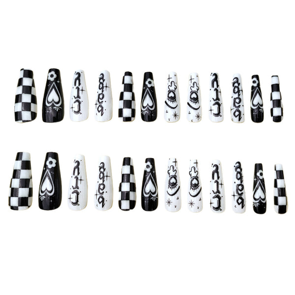12 Sizes-24 Pcs Press On Nails Y073