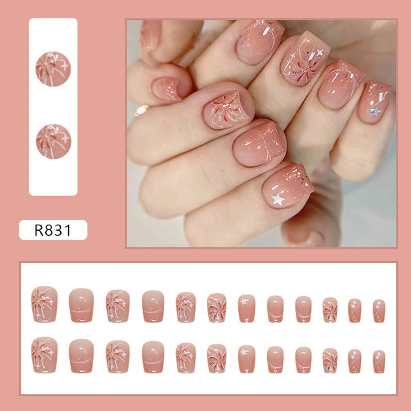 12 Sizes-24 Pcs Press On Nails R831